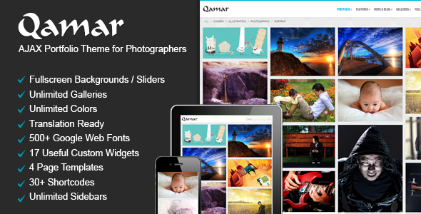 Qamar - Portfolio WordPress Theme for Photographers