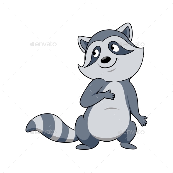 GraphicRiver Smiling Gray Raccoon Cartoon Character 11951463 GraphicRiver Smiling Gray Raccoon Cartoon Character 11951463