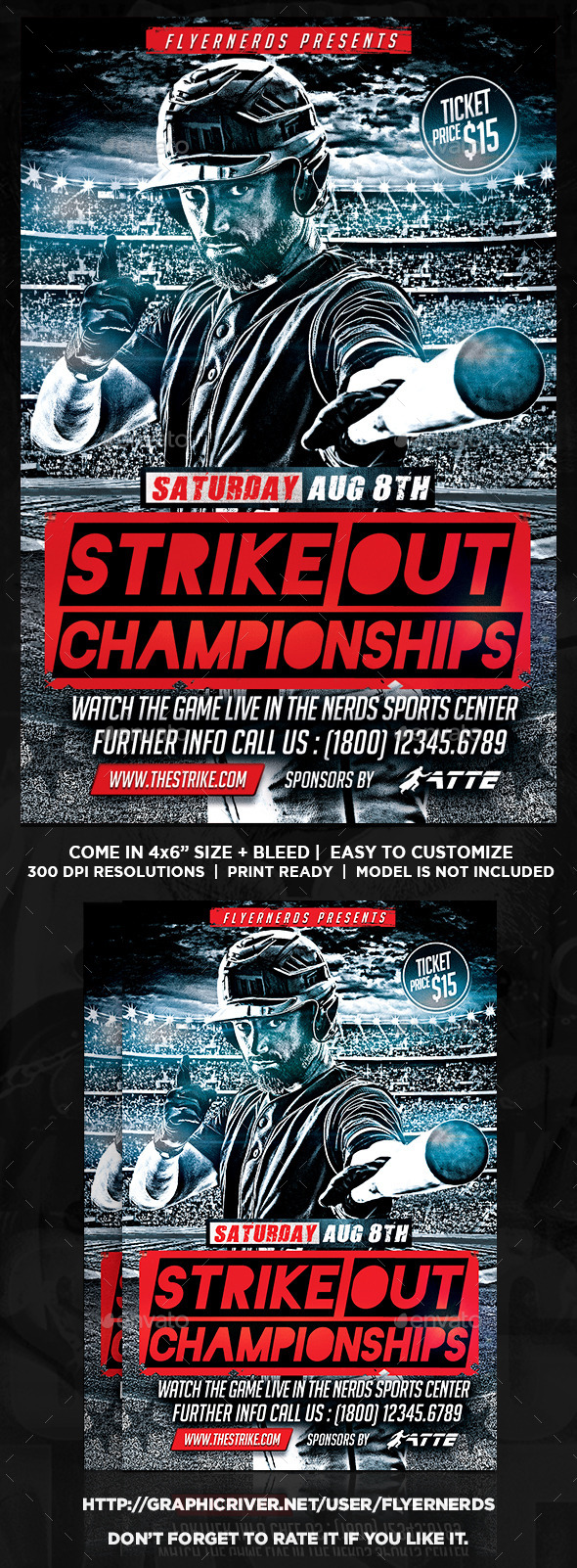 GraphicRiver Baseball Strike Out Championships Sports Flyer 11951820 GraphicRiver Baseball Strike Out Championships Sports Flyer 11951820
