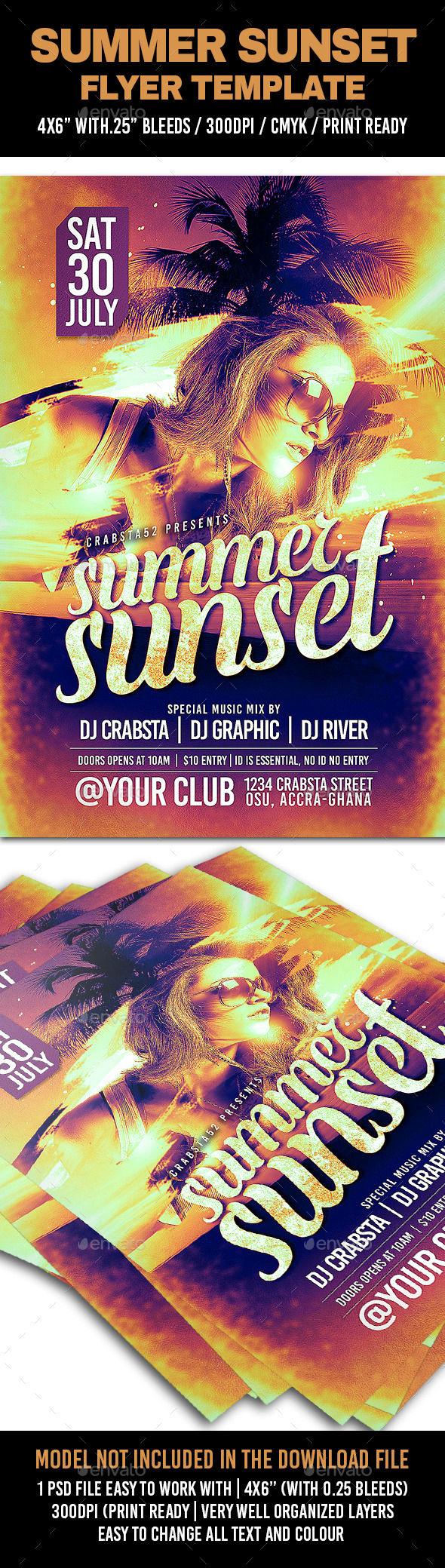 GraphicRiver Summer Sunset Flyer Template 11954602 GraphicRiver Summer Sunset Flyer Template 11954602