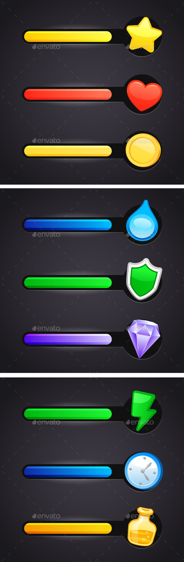 GraphicRiver Game Icons And Resource Bar Set 11954606