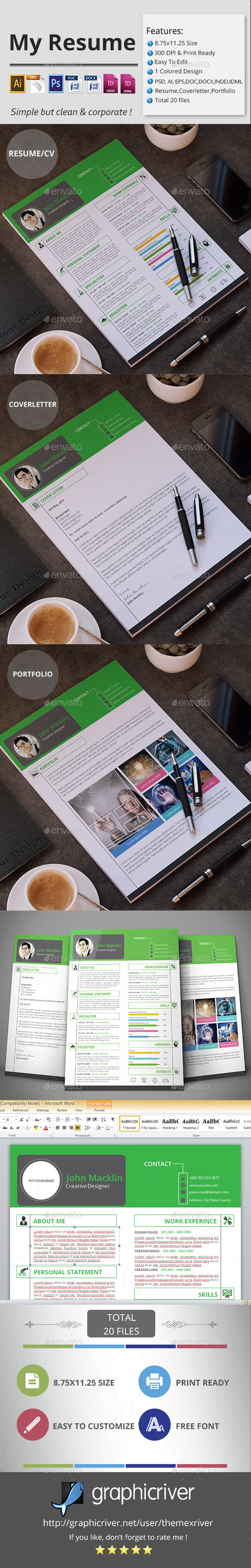 GraphicRiver My Resume CV 11955441 GraphicRiver My Resume CV 11955441