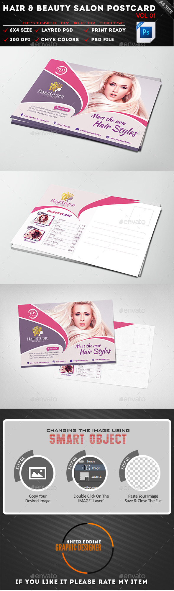 GraphicRiver Hair & Beauty Salon PostCard Vol 01 11955740 GraphicRiver Hair & Beauty Salon PostCard Vol 01 11955740
