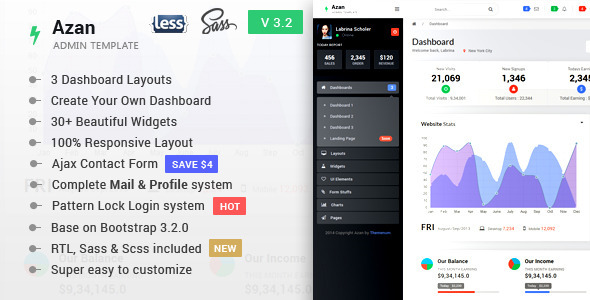 Azan - Bootstrap Responsive Admin Template