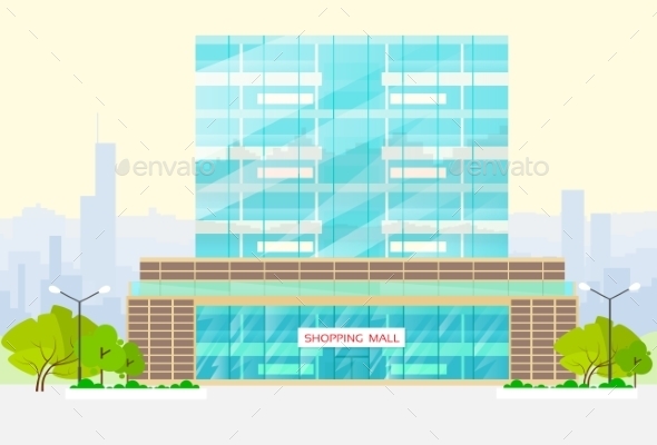 GraphicRiver Shopping Mall Building Exterior Vector 11964755 GraphicRiver Shopping Mall Building Exterior Vector 11964755