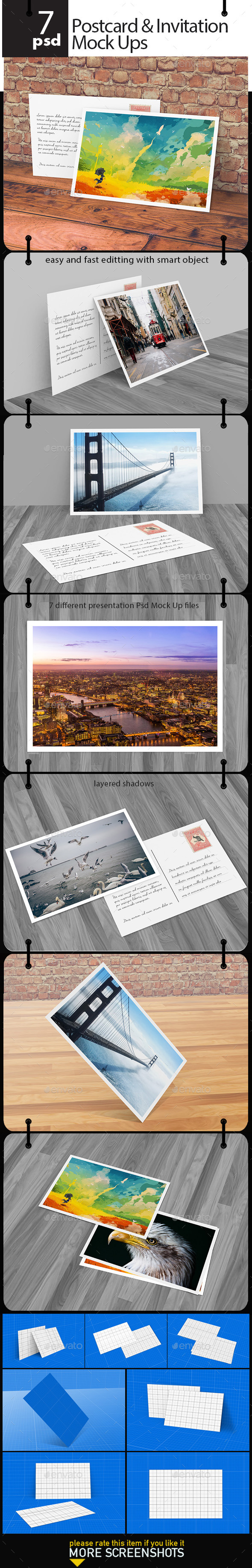 GraphicRiver Postcard & Invitation Mock-up 11864893 GraphicRiver Postcard & Invitation Mock-up 11864893
