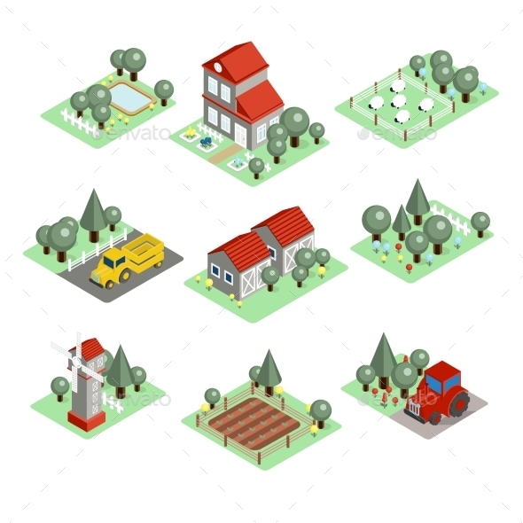 GraphicRiver Detailed Illustration Of a Isometric Farm 11967951 GraphicRiver Detailed Illustration Of a Isometric Farm 11967951