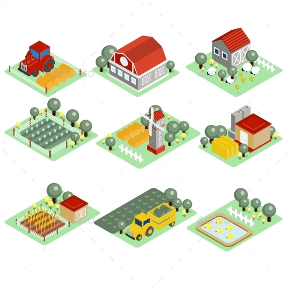 GraphicRiver Detailed Illustration Of a Isometric Farm 11967954 GraphicRiver Detailed Illustration Of a Isometric Farm 11967954