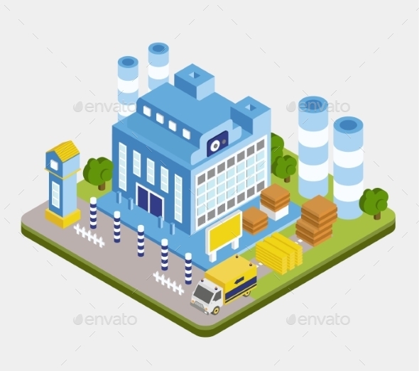 GraphicRiver Vector Isometric Factory Building 11967992 GraphicRiver Vector Isometric Factory Building 11967992