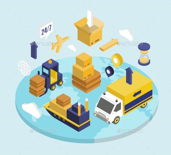 GraphicRiver Logistics Isometric Set 11967996 GraphicRiver Logistics Isometric Set 11967996