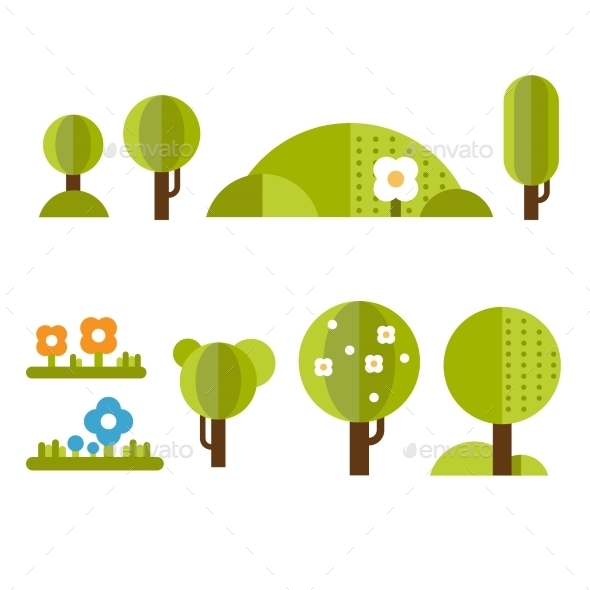 GraphicRiver Trendy And Beautiful Set Of Flat Forest Elements 11967999 GraphicRiver Trendy And Beautiful Set Of Flat Forest Elements 11967999