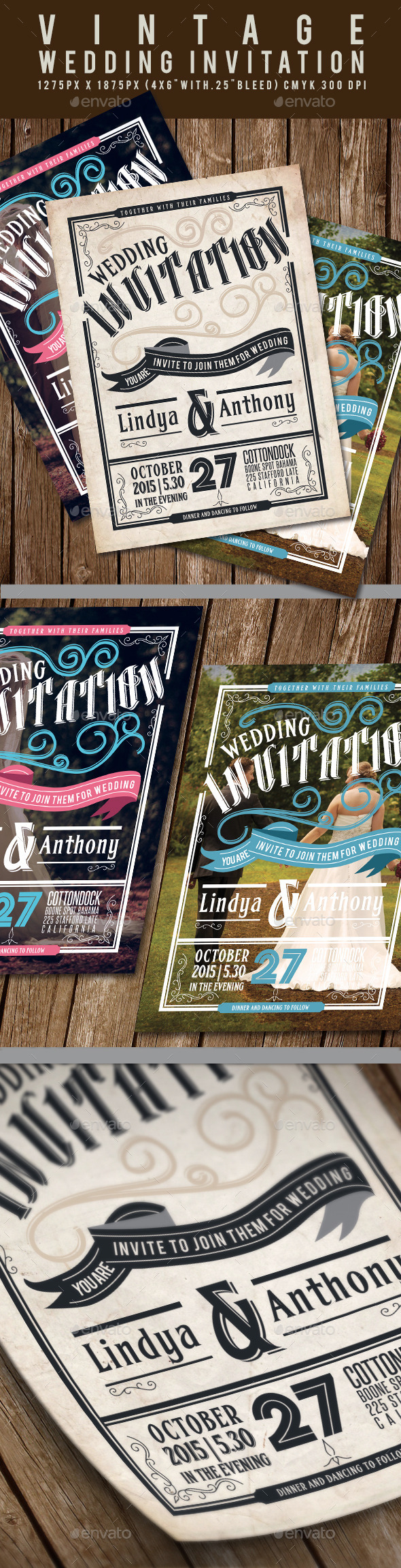 GraphicRiver Vintage Wedding Invitation 11969275 GraphicRiver Vintage Wedding Invitation 11969275