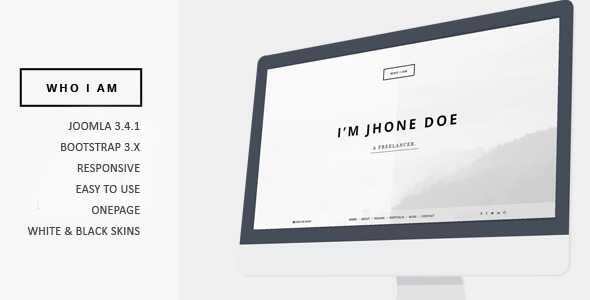 Who I am - Resume and Portfolio Joomla Template