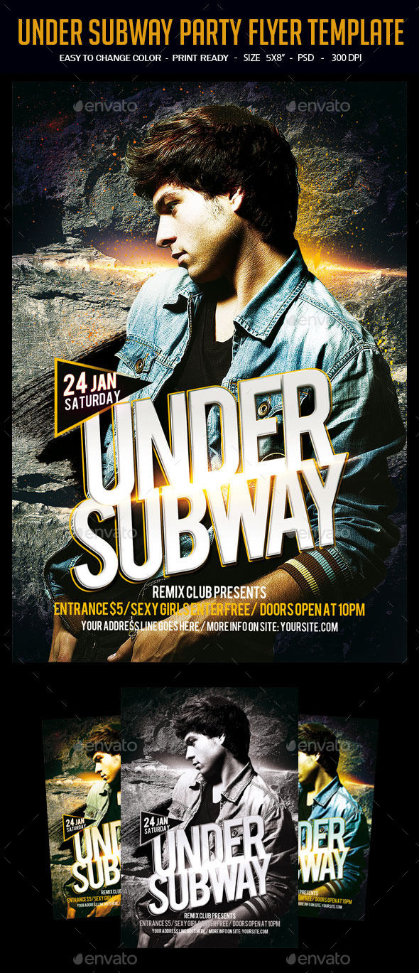 GraphicRiver Under Subway Party Flyer Template 11972554 GraphicRiver Under Subway Party Flyer Template 11972554