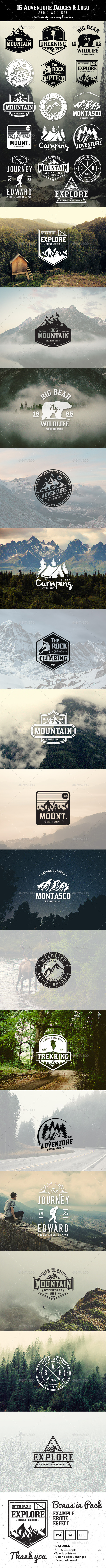 GraphicRiver 16 Adventure Badges & Logo 11973456 GraphicRiver 16 Adventure Badges & Logo 11973456