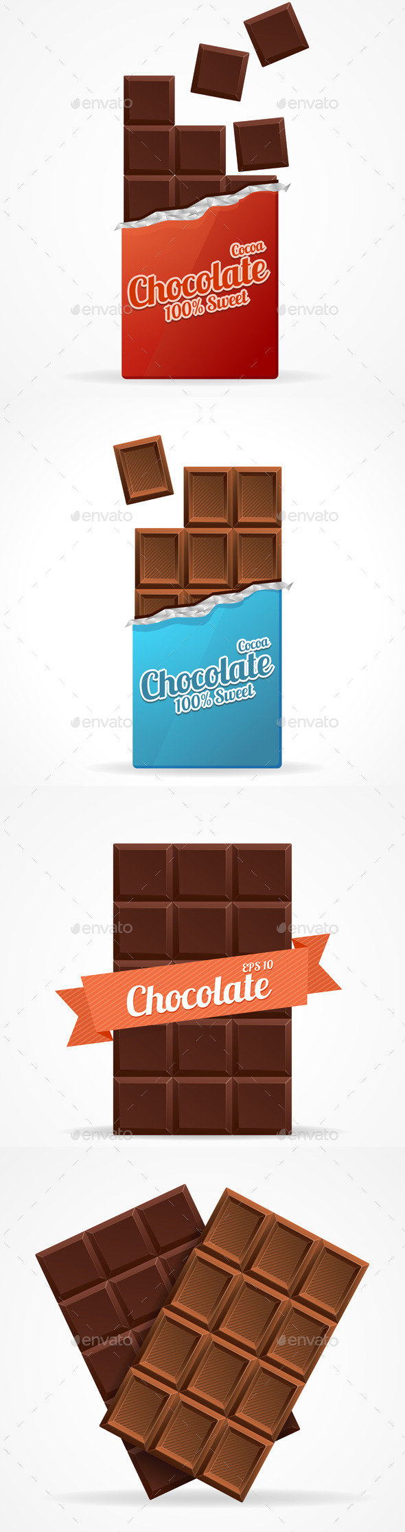 GraphicRiver Dark and Milk Chocolate Bar 11974684 GraphicRiver Dark and Milk Chocolate Bar 11974684