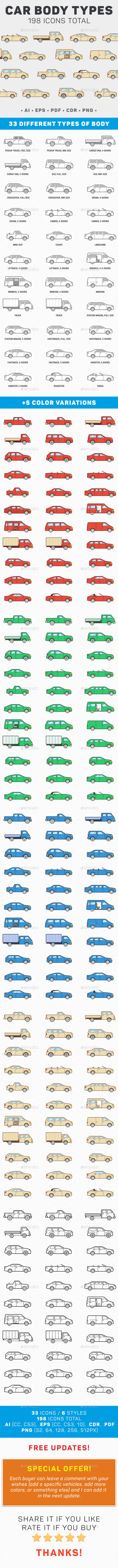 GraphicRiver 33 Car Body Types Icon Set 11975617 GraphicRiver 33 Car Body Types Icon Set 11975617