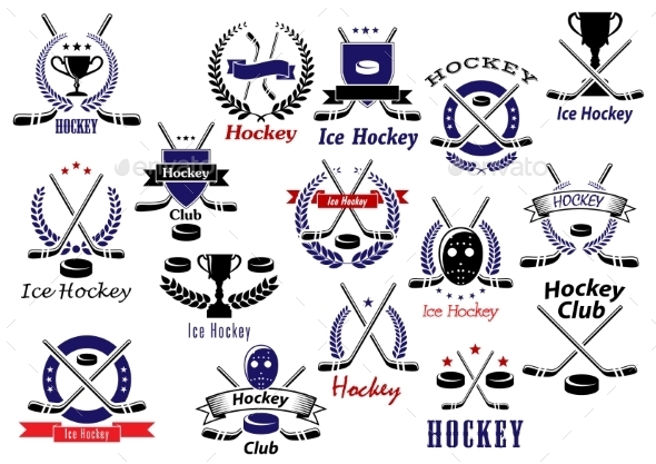 GraphicRiver Ice Hockey Sport Game Heraldic Emblems 11976927