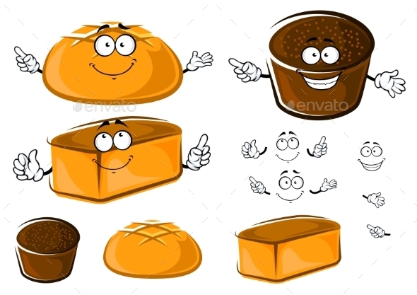 GraphicRiver Cartoon Wheat And Rye Brown Breads Characters 11976928 GraphicRiver Cartoon Wheat And Rye Brown Breads Characters 11976928