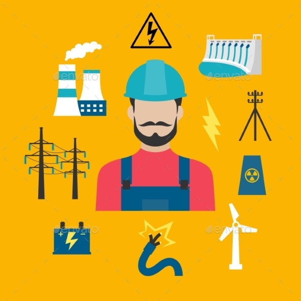 GraphicRiver Electricity Industry Concept With Power Icons 11976932 GraphicRiver Electricity Industry Concept With Power Icons 11976932