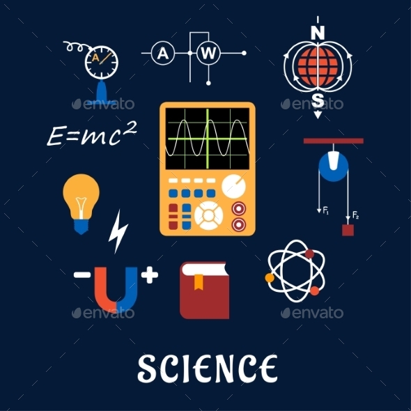 GraphicRiver Science Physics Flat Icons Set 11976961 GraphicRiver Science Physics Flat Icons Set 11976961