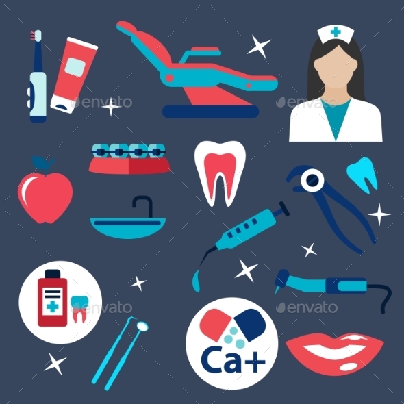 GraphicRiver Dentistry And Hygiene Flat Icons 11976964 GraphicRiver Dentistry And Hygiene Flat Icons 11976964