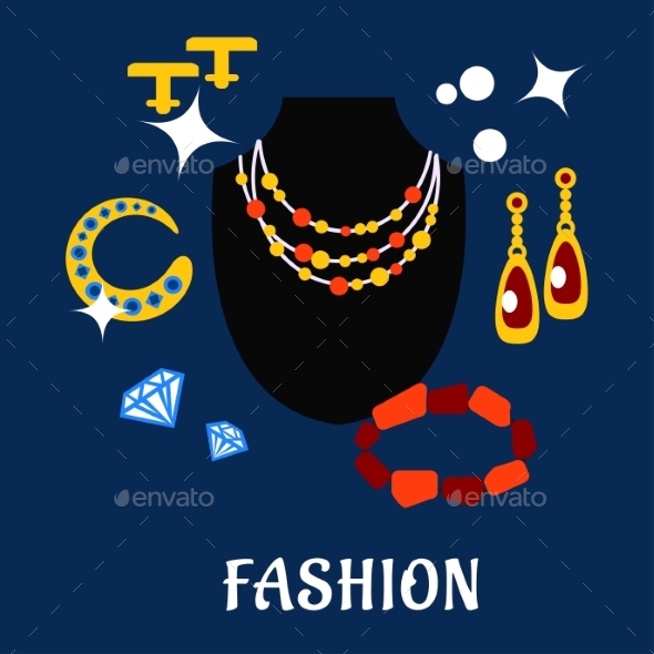 GraphicRiver Fashion And Jewelry Flat Icons 11976970 GraphicRiver Fashion And Jewelry Flat Icons 11976970