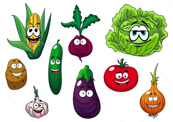 GraphicRiver Fresh Tasty Cartoon Vegetables Characters 11976971 GraphicRiver Fresh Tasty Cartoon Vegetables Characters 11976971