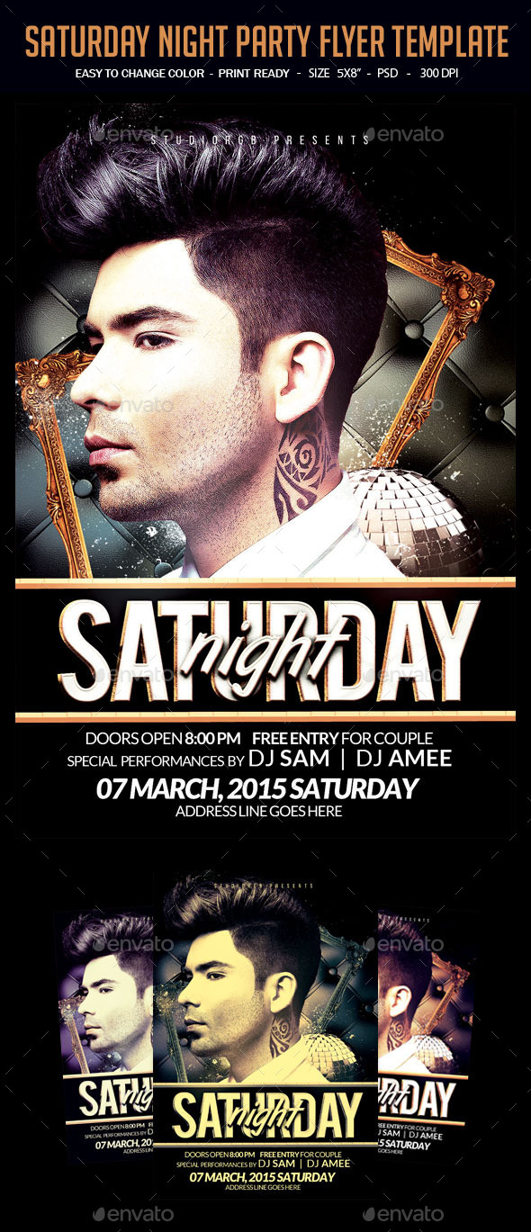 GraphicRiver Saturday Night Party Flyer Template 11977554 GraphicRiver Saturday Night Party Flyer Template 11977554