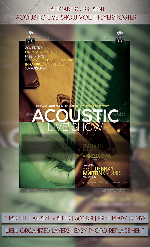 GraphicRiver Acoustic Live Show Flyer Poster Vol.1 11979918