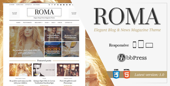 ROMA - Elegant Blog & News Magazine Theme