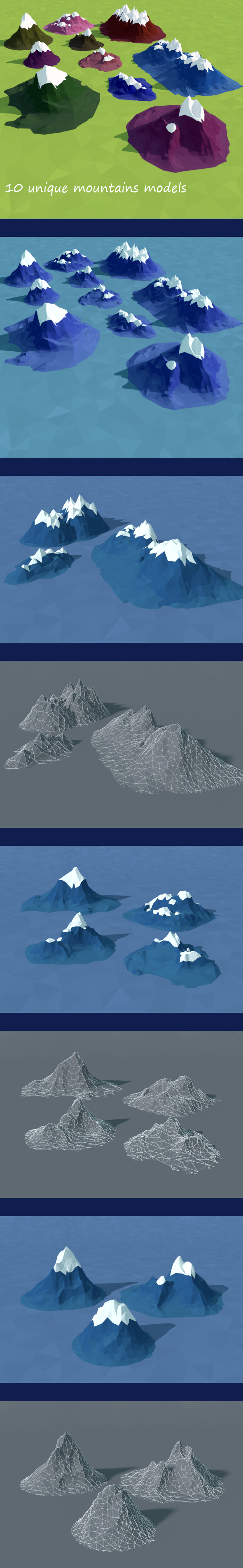 Low Poly Mountains Pack - 3DOcean Item for Sale