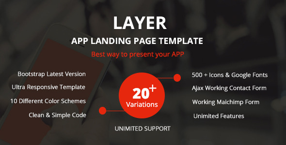 Layer - Responsive App Landing Page