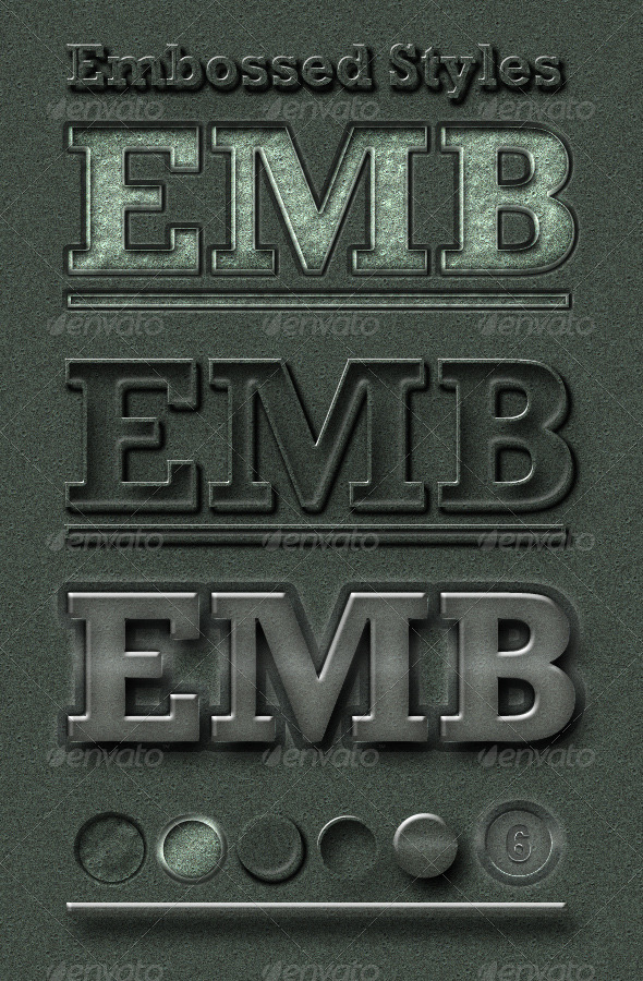 Embossed 3D-Look Styles - Text Effects Styles