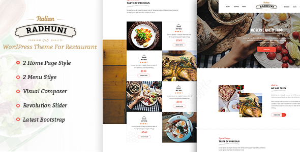 Italian Radhuni - Food & Resturant WordPress Theme