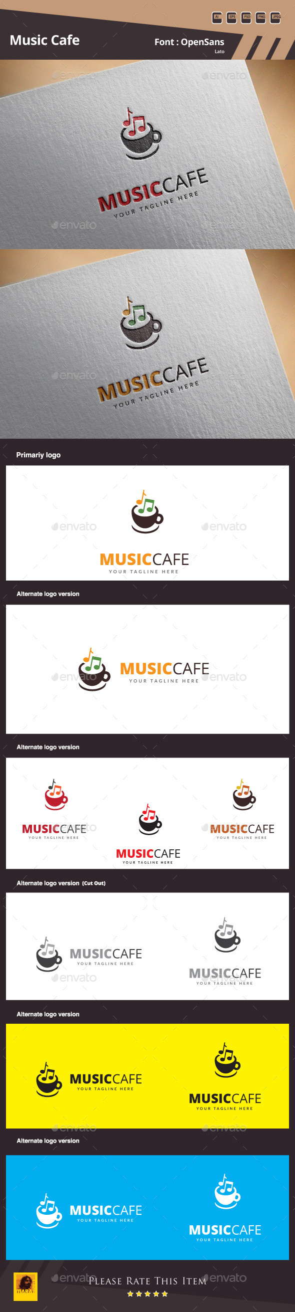Music Cafe Logo Template
