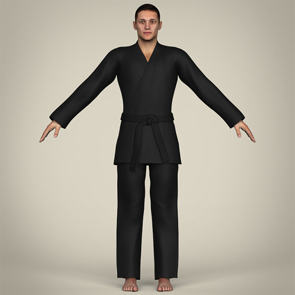 Realistic Male Karate Master - 3DOcean Item for Sale
