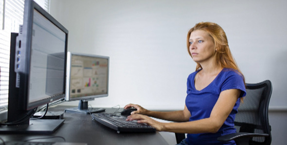 Woman Working at a Computer 30 Woman Working at a Computer 30