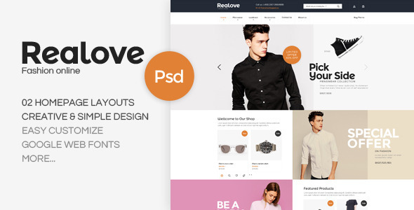 Realove - Fashion PSD Template