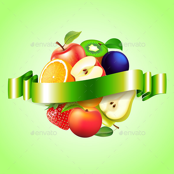 Fruits Sphere with Label Background