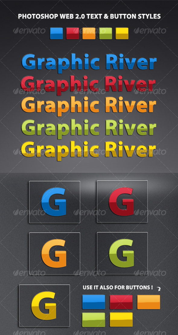 Professional Web 2.0 Style Pack #1 - Text Effects Styles