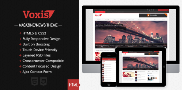 Voxis - Responsive Magazine / News HTML template