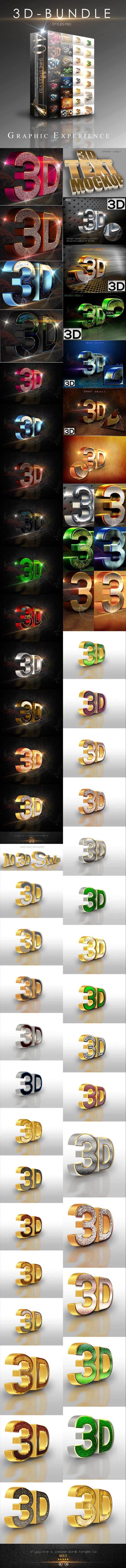 40 Bundle 3D Text Style