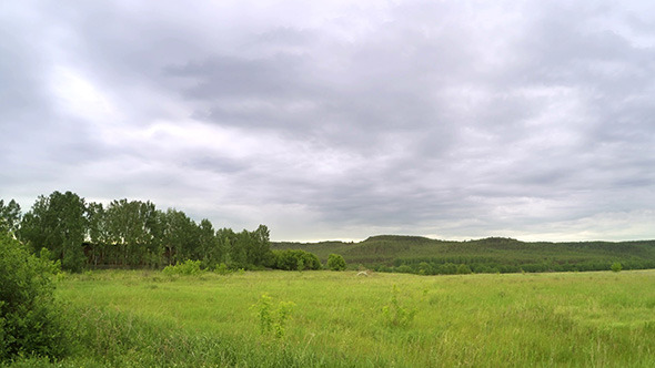 Green Meadow And Clouds Green Meadow And Clouds