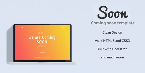 Soon - Responsive Coming Soon HTML Template