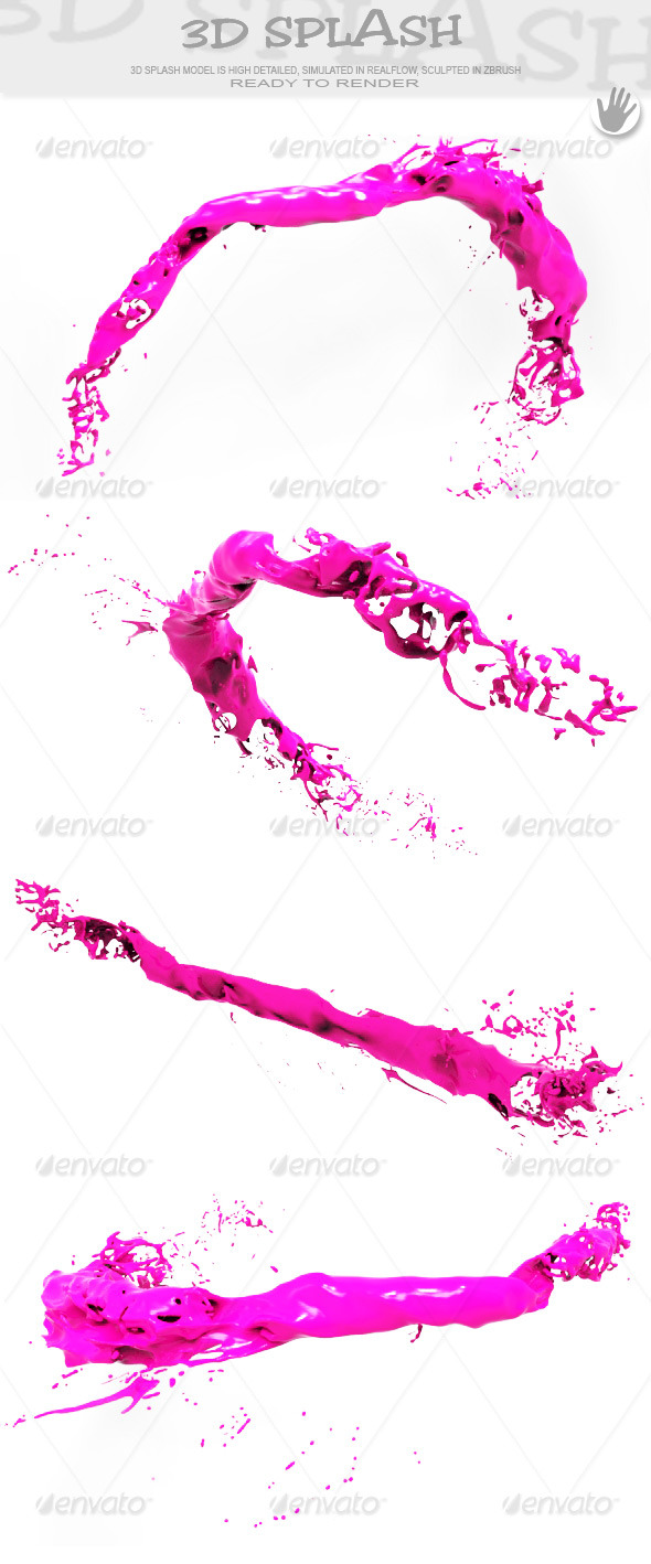 HD Abstract Water Paint Liquid Splash 28 - 3DOcean Item for Sale