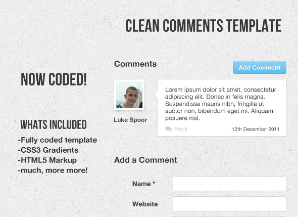 Clean Comment Template Coded - CodeCanyon Item for Sale