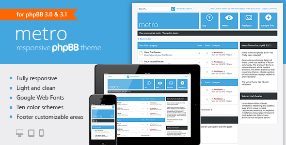 Metro -- A Responsive Theme for phpBB3