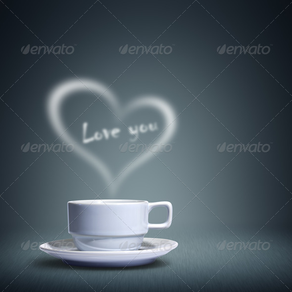 Coffee cup with heart shaped
