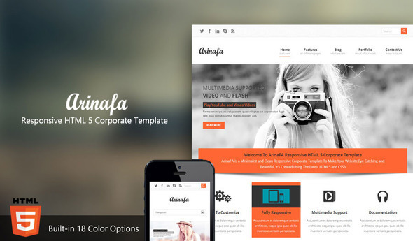 ArinaFA Responsive HTML 5 Corporate Template